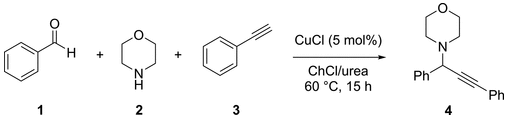 方案1. 用于 OFAT 優(yōu)化的模型反應(yīng)，用于合成丙炔胺衍生物